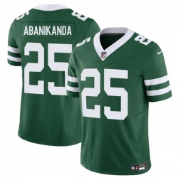 Men New York Jets 25 Israel Abanikanda Green 2023 F U S E Throwback Limited Stitched Jersey