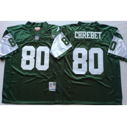 Men New York Jets 80 Wayne Chrebet Green M&N Throwback Jersey