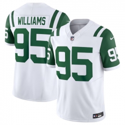 Men New York Jets 95 Quinnen Williams White Classic Alternate Vapor F U S E  Limited Stitched Football Jersey