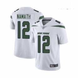 Mens New York Jets 12 Joe Namath White Vapor Untouchable Limited Player Football Jersey