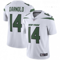 Mens New York Jets 14 Sam Darnold Nike White Vapor Limited Jersey