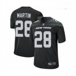 Mens New York Jets 28 Curtis Martin Game Black Alternate Football Jersey