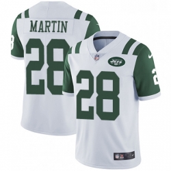 Mens Nike New York Jets 28 Curtis Martin White Vapor Untouchable Limited Player NFL Jersey