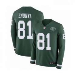 Mens Nike New York Jets 81 Quincy Enunwa Limited Green Therma Long Sleeve NFL Jersey