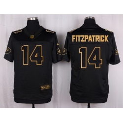 Nike Jets #14 Ryan Fitzpatrick Black Mens Stitched NFL Elite Pro Line Gold Collection Jersey