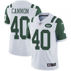 Nike Jets #40 Trenton Cannon White Mens Stitched NFL Vapor Untouchable Limited Jersey