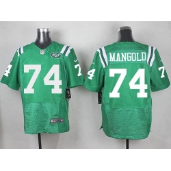 Nike Jets #74 Nick Mangold Green Mens Stitched NFL Elite Rush Jersey