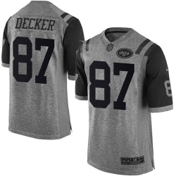 Nike Jets #87 Eric Decker Gray Mens Stitched NFL Limited Gridiron Gray Jersey