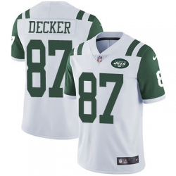 Nike Jets #87 Eric Decker White Mens Stitched NFL Vapor Untouchable Limited Jersey