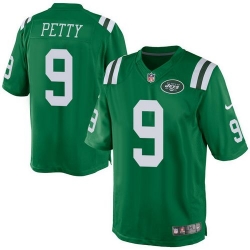 Nike Jets #9 Bryce Petty Green Mens Stitched NFL Elite Rush Jersey