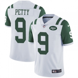 Nike Jets #9 Bryce Petty White Mens Stitched NFL Vapor Untouchable Limited Jersey