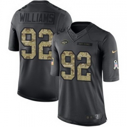 Nike Jets #92 Leonard Williams Black Mens Stitched NFL Limited 2016 Salute to Service Jersey