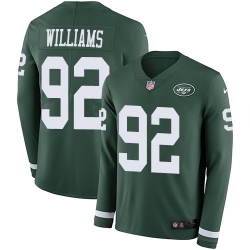 Nike Jets #92 Leonard Williams Green Team Color Men Stitched NFL Limited Therma Long Sleeve Jersey