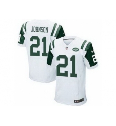 Nike New York Jets 21 Chris Johnson White Elite NFL Jersey