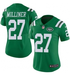 Nike Jets #27 Dee Milliner Green Womens Stitched NFL Limited Rush Jersey