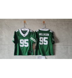 Women New York Jets 95 Quinnen Williams Green F U S E  Vapor Stitched Jersey