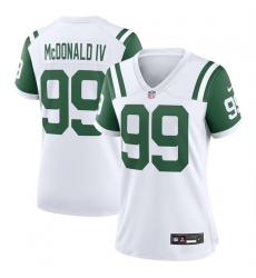 Women New York Jets 99 Will McDonald IV White Classic Alternate Stitched Jersey