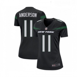 Womens New York Jets 11 Robby Anderson Game Black Alternate Football Jersey