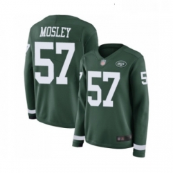 Womens New York Jets 57 CJ Mosley Limited Green Therma Long Sleeve Football Jersey