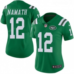 Womens Nike New York Jets 12 Joe Namath Limited Green Rush Vapor Untouchable NFL Jersey