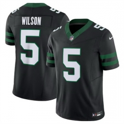 Youth New York Jets 5 Garrett Wilson Black 2024 F U S E Vapor Limited Stitched Jersey