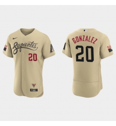 Arizona Diamondbacks 20 Luis Gonzalez Men Nike 2021 City Connect Authentic MLB Jersey Gold