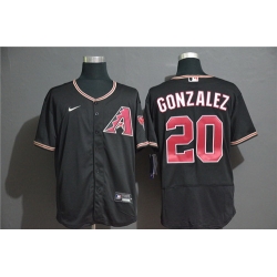 Diamondbacks 20 Luis Gonzalez Black Nike 2020 Flexbase Jersey