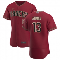 Men Arizona Diamondbacks 13 Nick Ahmed Men Nike Crimson Flex Base Alternate Team MLB Jersey