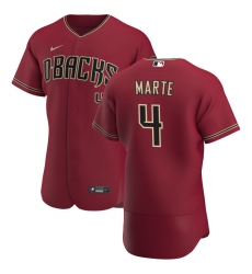 Men Arizona Diamondbacks 4 Ketel Marte Men Nike Crimson Flex Base Alternate Team MLB Jersey