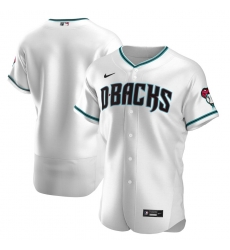 Men Arizona Diamondbacks Men Nike White Teal Flex Base Alternate Team MLB Jersey