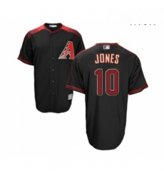 Mens Arizona Diamondbacks 10 Adam Jones Replica Black Brick Alternate Home Cool Base Baseball Jersey 