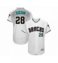 Mens Arizona Diamondbacks 28 Steven Souza White Teal Alternate Authentic Collection Flex Base Baseball Jersey