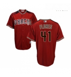 Mens Arizona Diamondbacks 41 Wilmer Flores Replica Red Brick Alternate Cool Base Baseball Jersey 