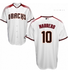 Mens Majestic Arizona Diamondbacks 10 Deven Marrero Replica White Home Cool Base MLB Jersey 