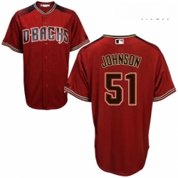 Mens Majestic Arizona Diamondbacks 51 Randy Johnson Replica Red Alternate Cool Base MLB Jersey