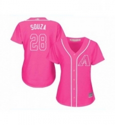 Womens Arizona Diamondbacks 28 Steven Souza Replica Pink Fashion Baseball Jersey 