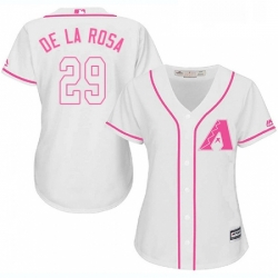 Womens Majestic Arizona Diamondbacks 29 Jorge De La Rosa Replica White Fashion MLB Jersey 