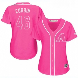 Womens Majestic Arizona Diamondbacks 46 Patrick Corbin Authentic Pink Fashion MLB Jersey