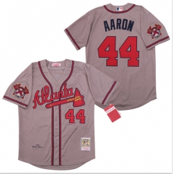 Braves 44 Hank Aaron Gray 1974 Cooperstown Collection Jersey