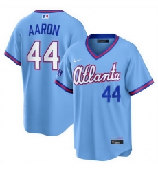 Men Atlanta Braves  44 Hank Aaron Powder Blue 2026 City Connect Stadium Stitched Baseball Jersey