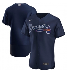 Men Atlanta Braves Men Nike Navy Alternate 2020 Flex Base Team Name MLB Jersey