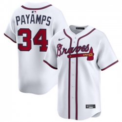 Men Atlanta Braves Nike Alternate Limited Jersey White Payamps Joel 34