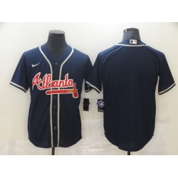 Men Atlanta Braves Nike Navy Blue Blank Jersey II