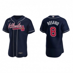 Men Nike Atlanta Braves 8 Eddie Rosario Navy Blue Alternate Stitched Baseball Jersey