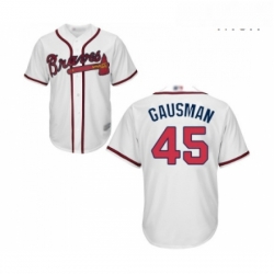 Mens Atlanta Braves 45 Kevin Gausman Replica White Home Cool Base Baseball Jersey 