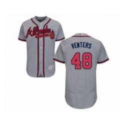 Mens Atlanta Braves 48 Jonny Venters Grey Road Flex Base Authentic Collection Baseball Jersey