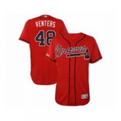 Mens Atlanta Braves 48 Jonny Venters Red Alternate Flex Base Authentic Collection Baseball Jersey