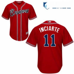 Mens Majestic Atlanta Braves 11 Ender Inciarte Replica Red Alternate Cool Base MLB Jersey 