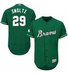 Mens Majestic Atlanta Braves 29 John Smoltz Green Celtic Flexbase Authentic Collection MLB Jersey