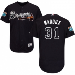 Mens Majestic Atlanta Braves 31 Greg Maddux Navy Blue Alternate Flex Base Authentic Collection MLB Jersey